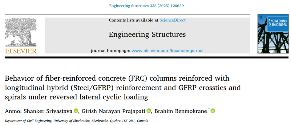 Behavior of FRC columns reinforced with longitudinal hybrid (Steel/GFRP) reinforcement and GFRP crossties and spirals under reversed lateral cyclic loading — figure 1