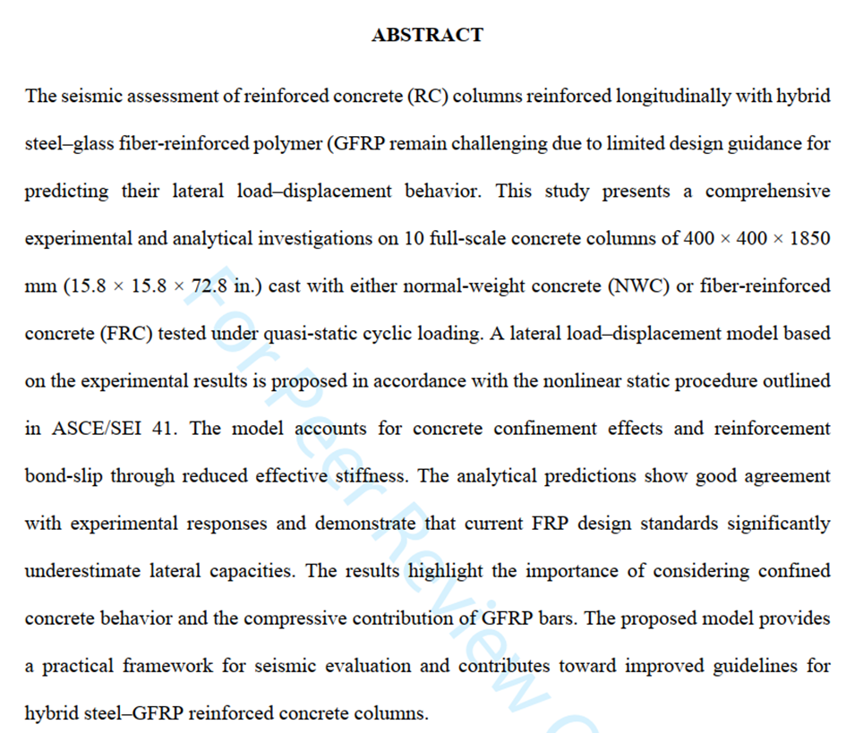Prediction of Lateral Load–Displacement Behavior of Concrete Columns with Longitudinal Hybrid Reinforcement (Steel + GFRP) — figure 2